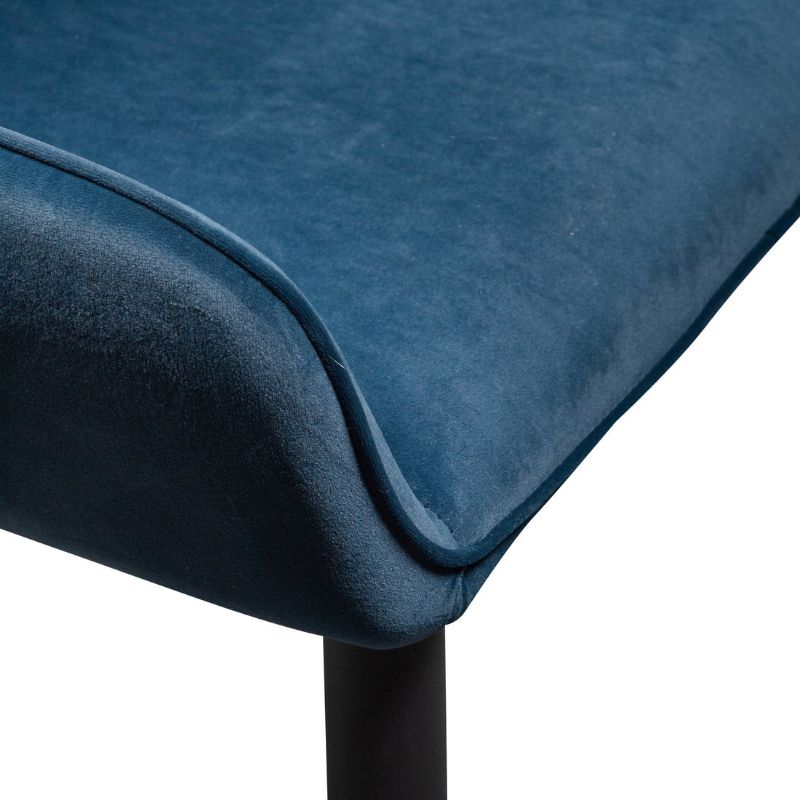 Auden Dining Chair Set Of 2 Pebble Navy Blue And Black Handrest Fabric
