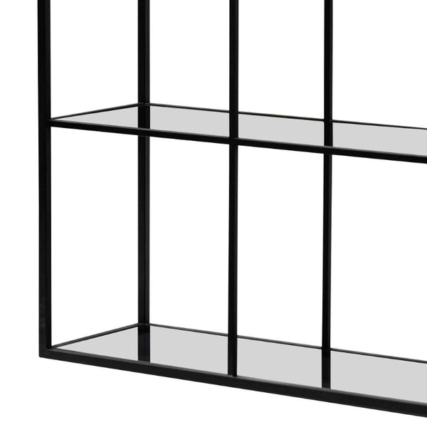 Radcliffe Glass Shelving Unit Black Frame Outdoor Living Essentials