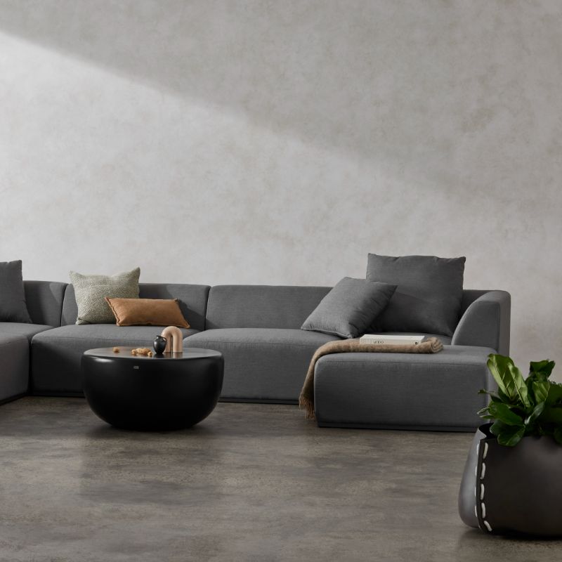 Relax Modular 5 L-Sectional Sofa Full Set Center Table