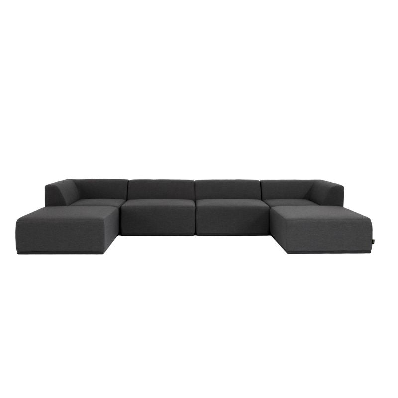 Relax Modular 6 U Chaise Sectional Sooty