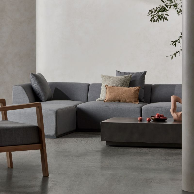Bloc L6 Concrete Coffee Table With Chair Sofa