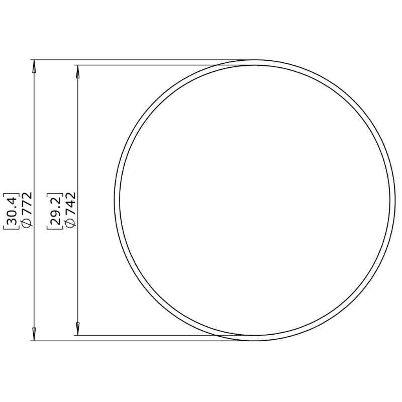 Circ M1 Concrete Coffee Table Top View Drawing