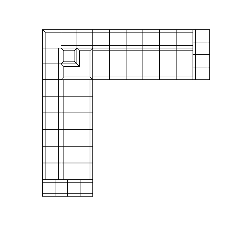 Connect Modular 5 L-Sectional Sofas Top Drawing