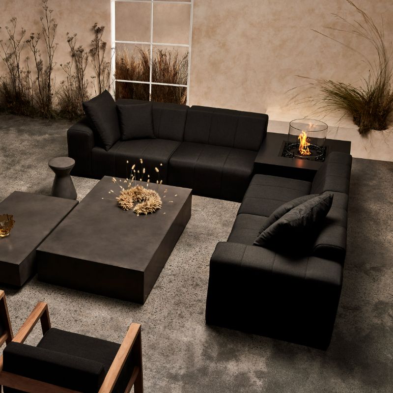 Connect Modular 6 U-Chaise Sectional Modular Sofa Full Set With Coffee Table Cushion