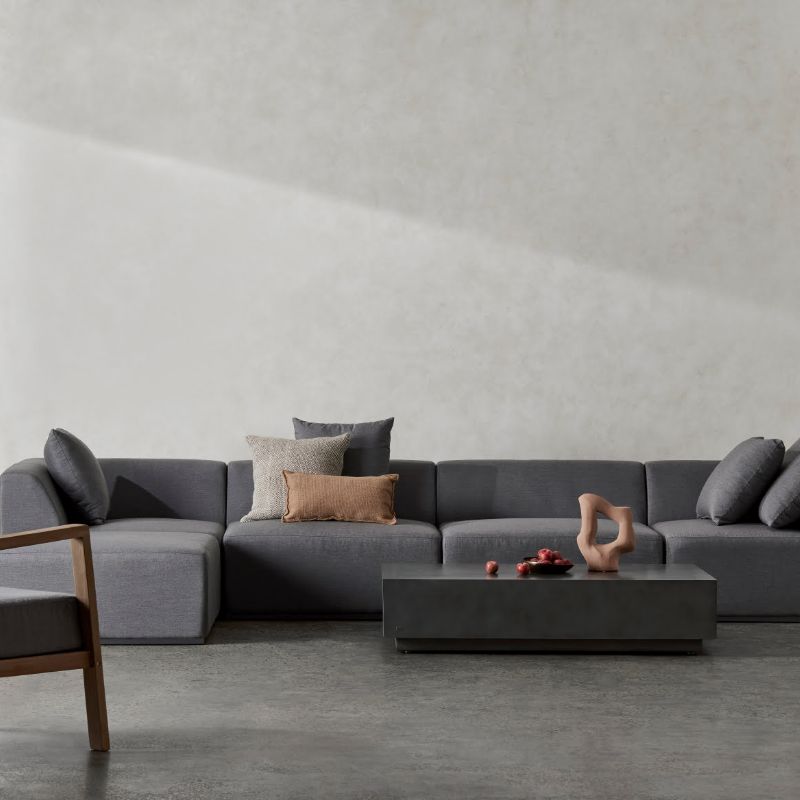 Relax C37 Modular Sofa flanelle with table and pillows