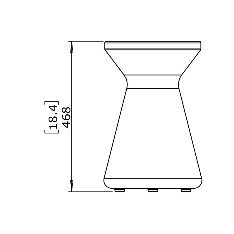 Solo R1 Concrete Stool Front Drawing