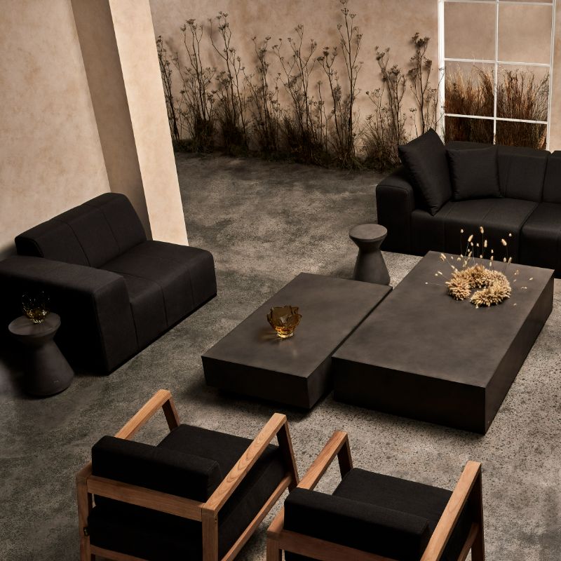 Solo R1 Concrete Stool With A Full Sofa Set