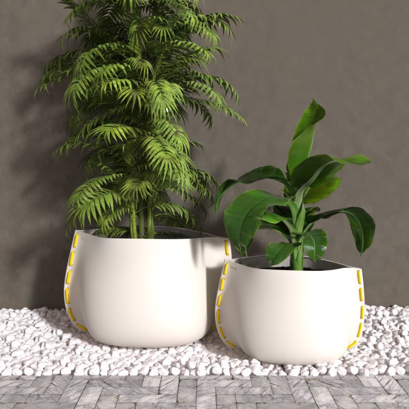 Stitch 75 Designer Pot Plant Bone With Plants