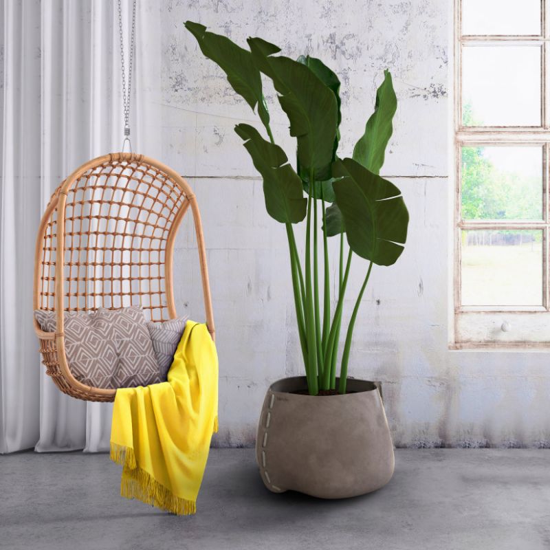 Stitch 75 Designer Pot Plant Natural With Plants Indoor
