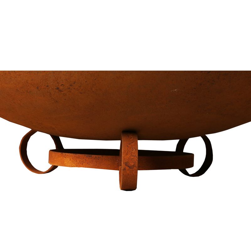 75cm Cast Iron Firepit Bowl with Trivet Base - Outdoor Living Essentials
