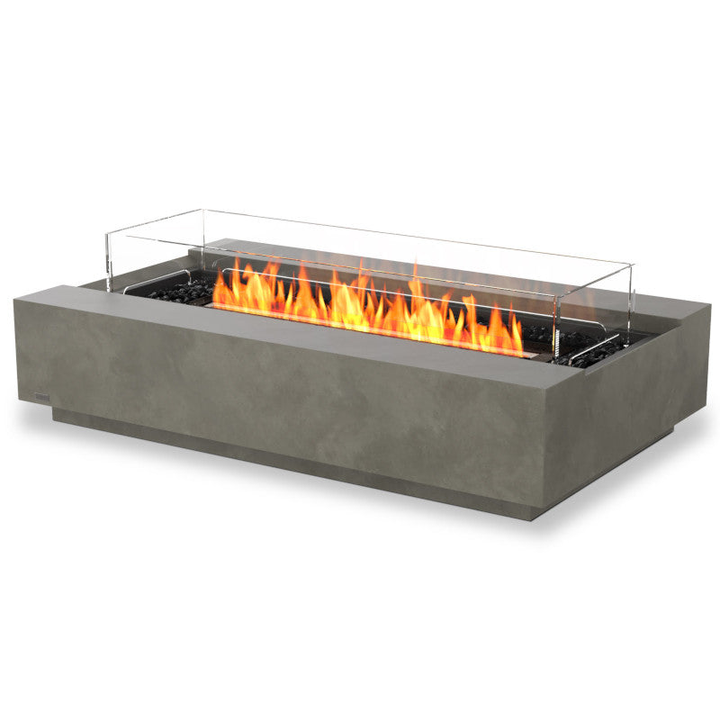 Cosmo 50 ethanol fire pit table natural black