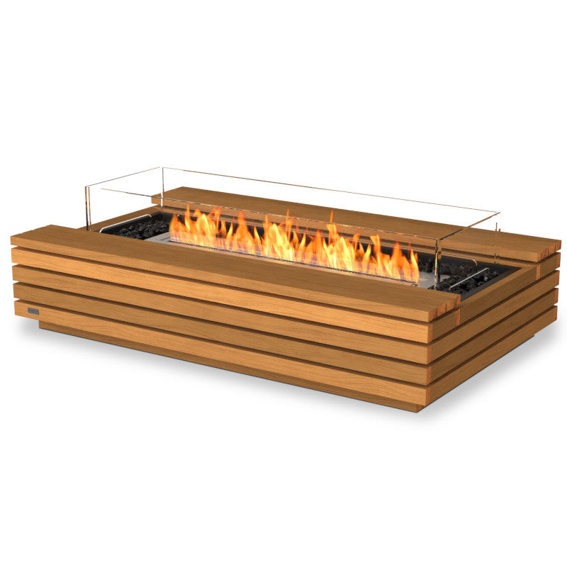 Cosmo 50 ethanol fire pit table teak
