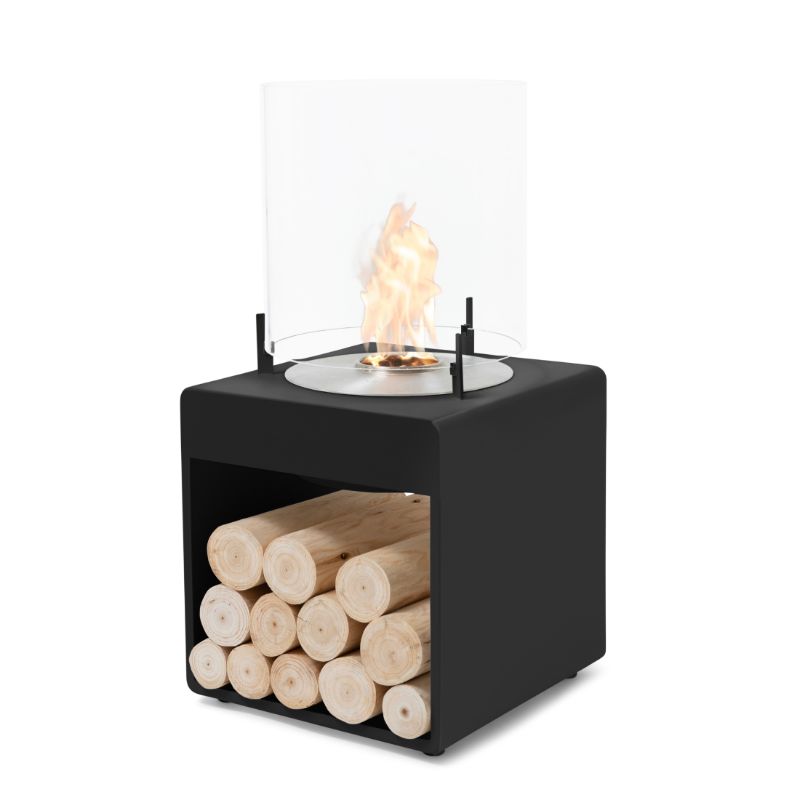 Pop 3L Low Ethanol Fireplace Black with Stainless Steel Burner