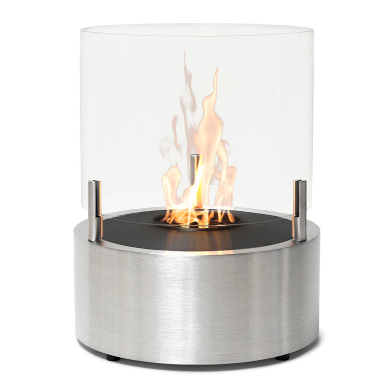 T Lite 8 ethanol fire pit stainless steel with black burner