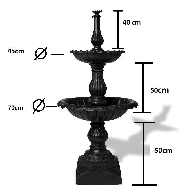 2 Tier Cast Iron Garden Fountain Specification