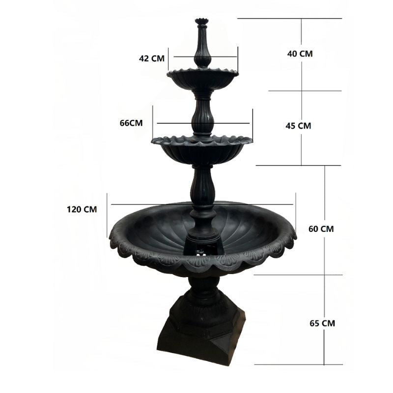 3 Tier Cast Iron Garden Fountain Specification