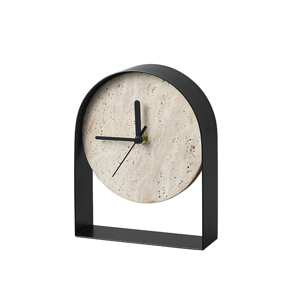 Orlingbury Travertine Table Clock