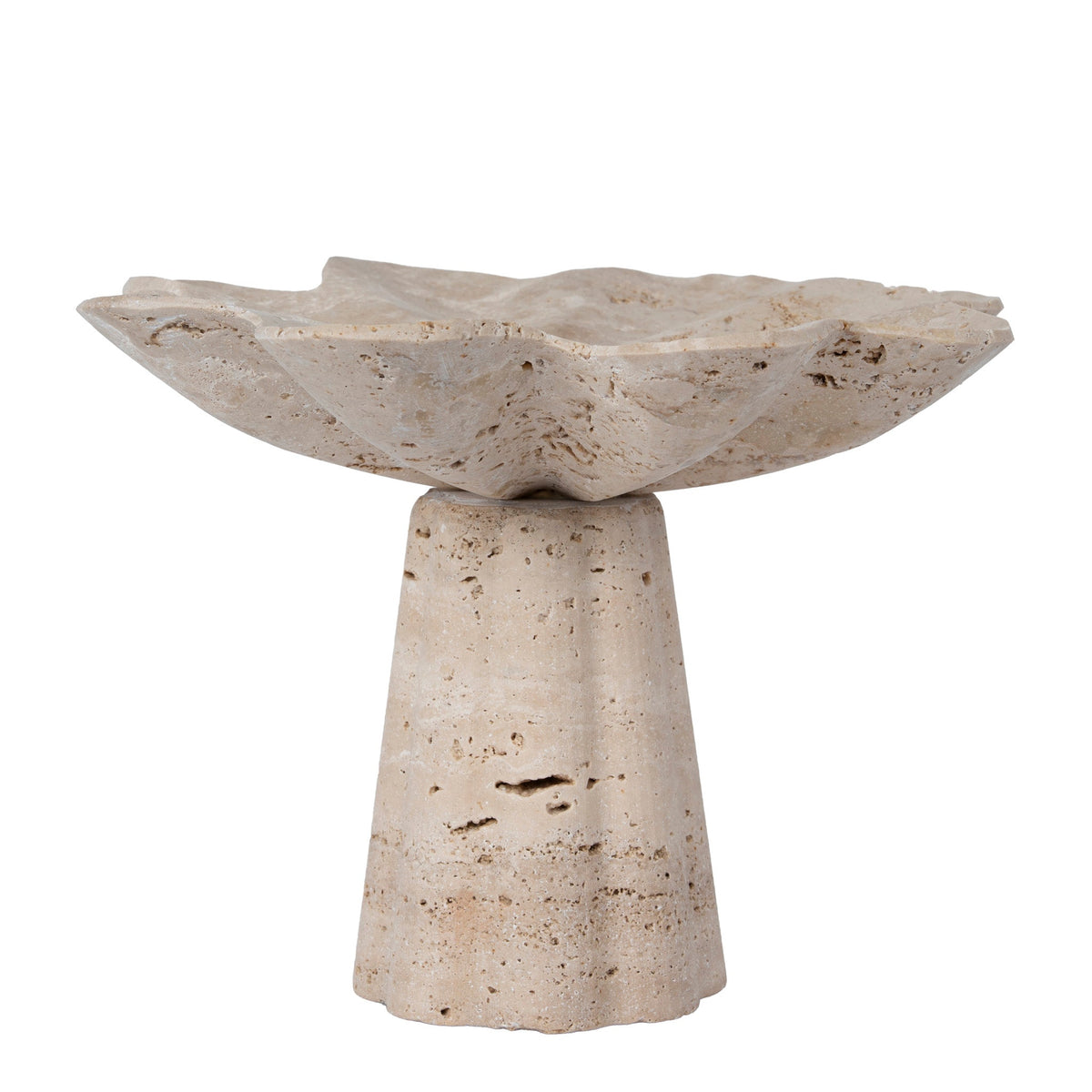 Whittle Petal Travertine Vase
