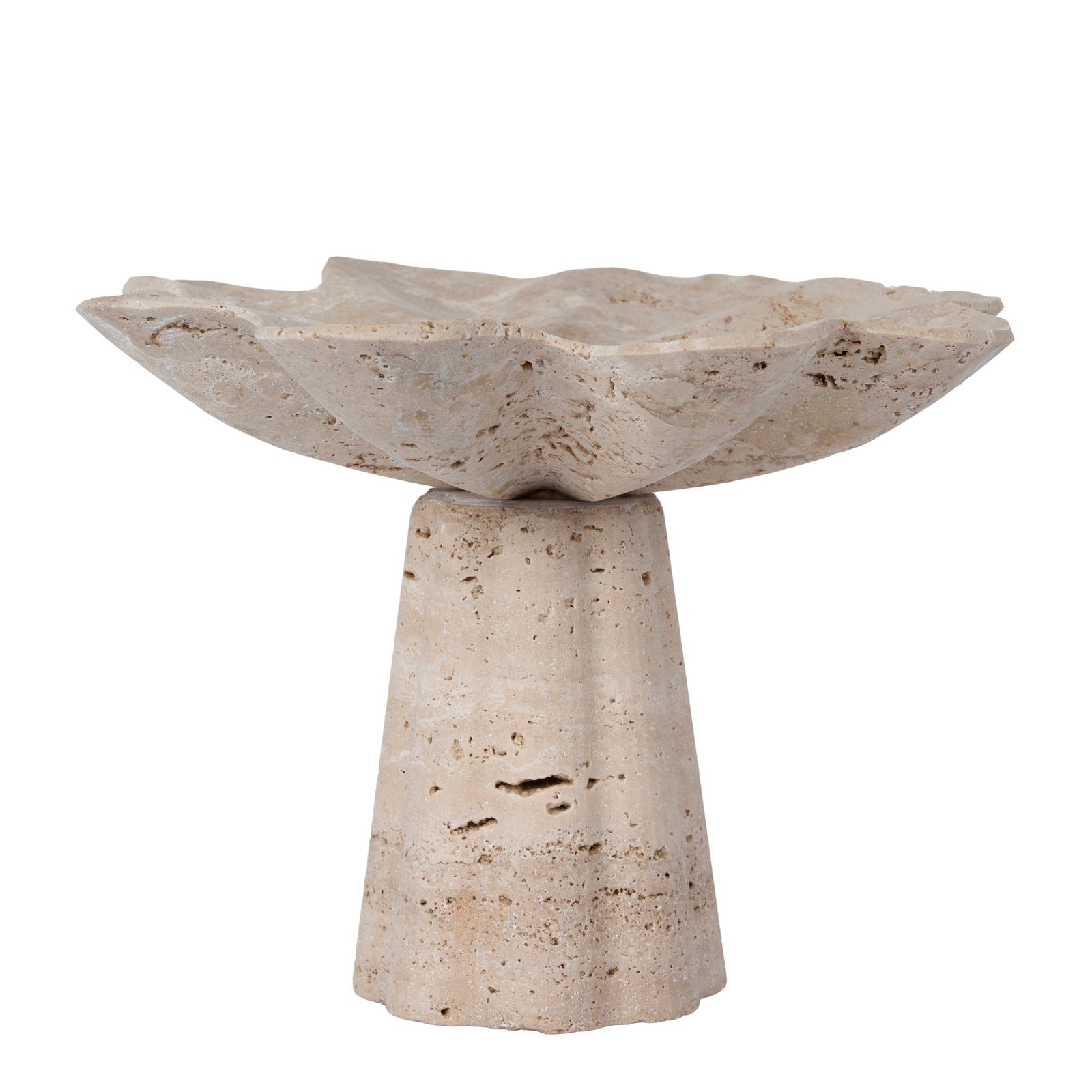 Whittle Petal Travertine Vase