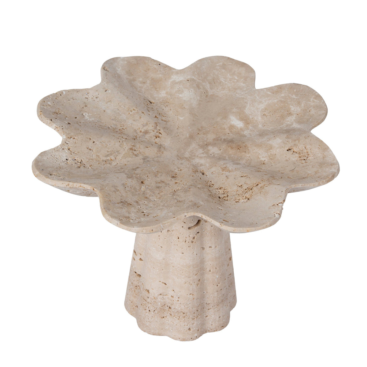 Whittle Petal Travertine Vase