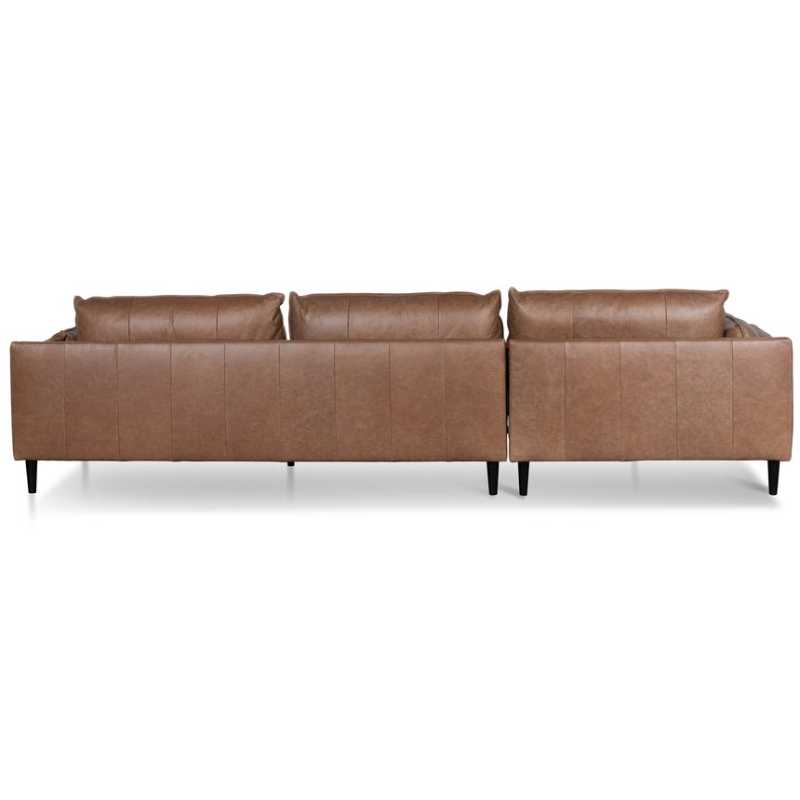 Aldermont 4 Seater Left Chaise Leather Sofa Back Side View