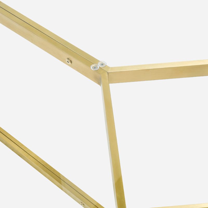 Amberly 190CM Glass Dining Table Golden Golden Base