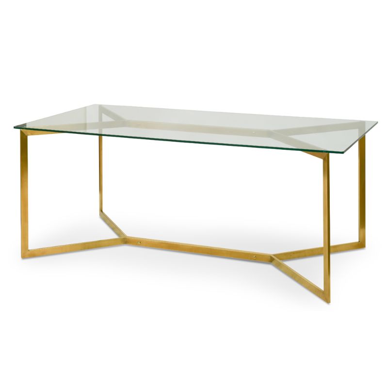 Amberly 190CM Glass Dining Table Golden