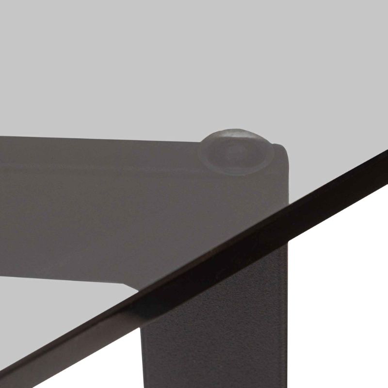 Amberly 190CM Glass Dining Table Grey And Black Glass