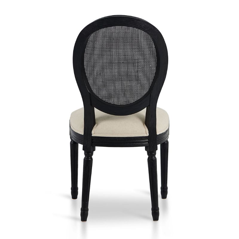 Aniston Wooden Dining Chair Light Beige And Black Back
