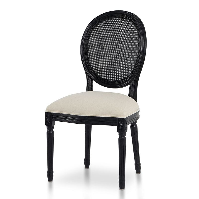 Aniston Wooden Dining Chair Light Beige And Black