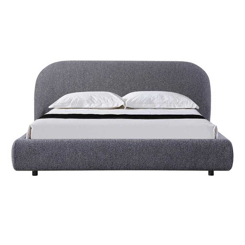 Arbourbay Queen Bed Frame Charcoal Pepper Boucle Front