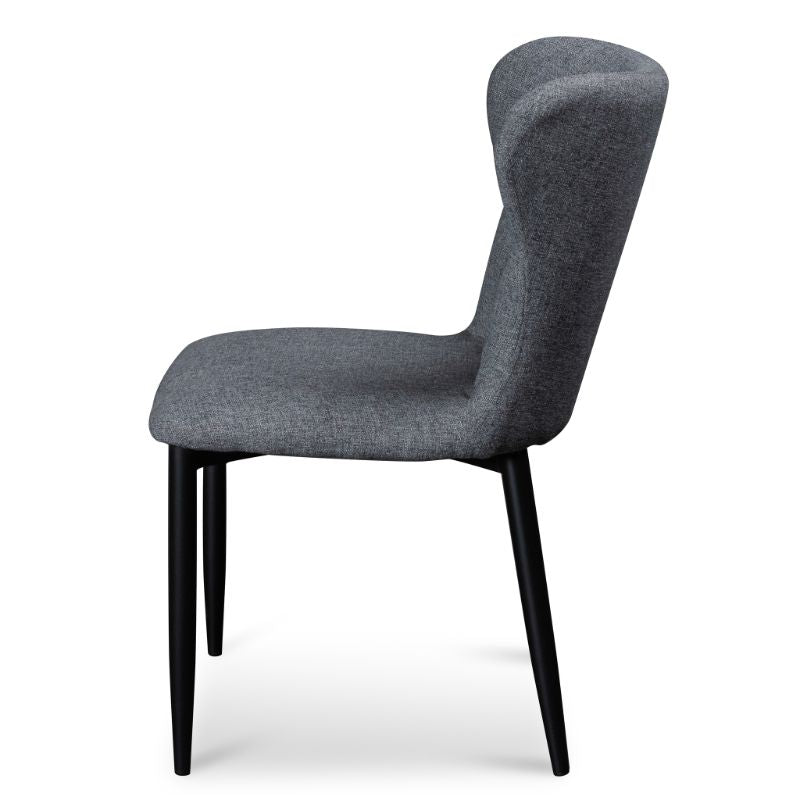 Ashton Fabric Dining Chair Grey Side View