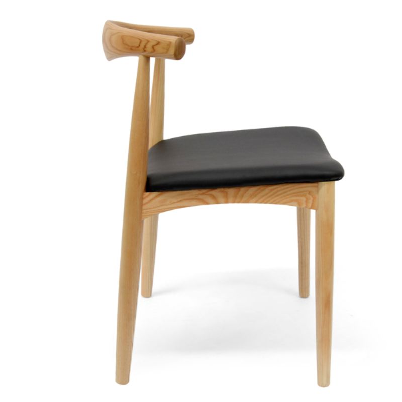 Ashville Elbow Dining Chair Black And Natural Side