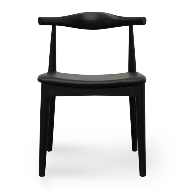 Ashville Elbow Dining Chair Full Black Front