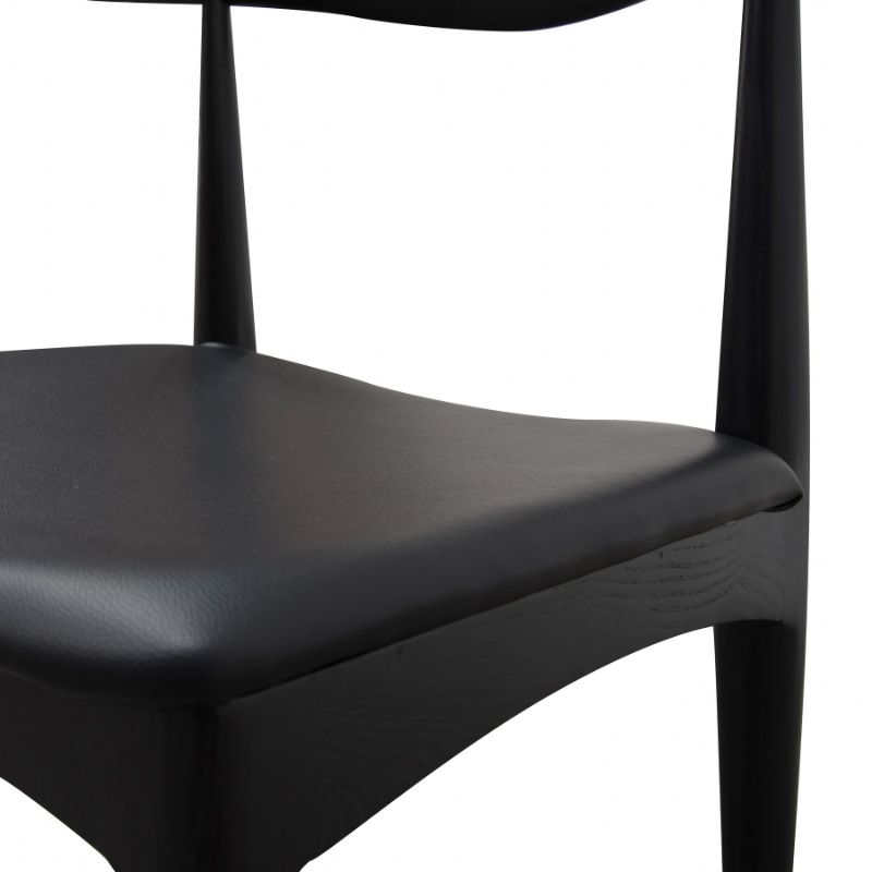 Ashville Elbow Dining Chair Full Black Seat Backrest