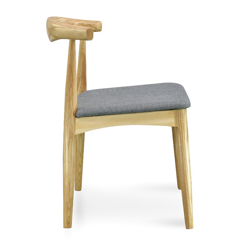 Ashville Elbow Dining Chair Light Grey And Natural Side