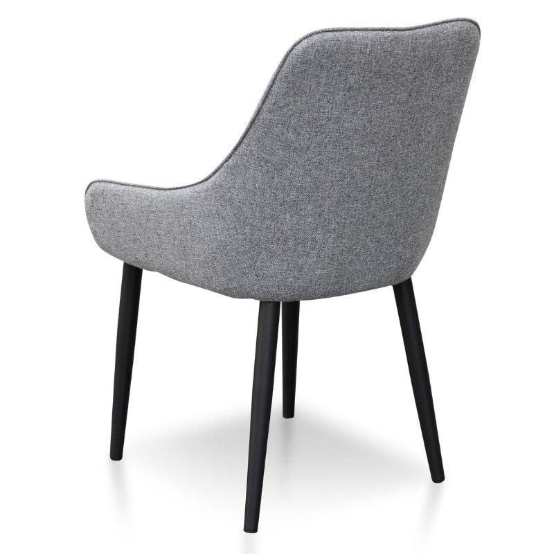 Auden Dining Chair Set Of 2 Pebble Grey And Black Legs Angle Back