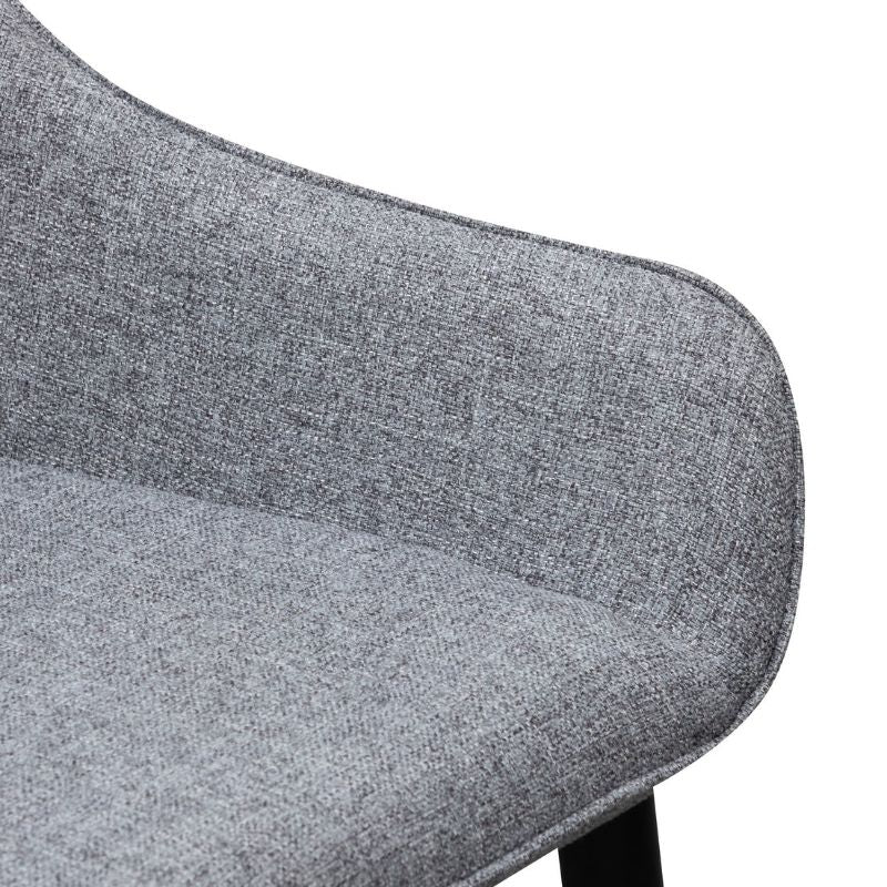 Auden Dining Chair Set Of 2 Pebble Grey And Black Legs Rest