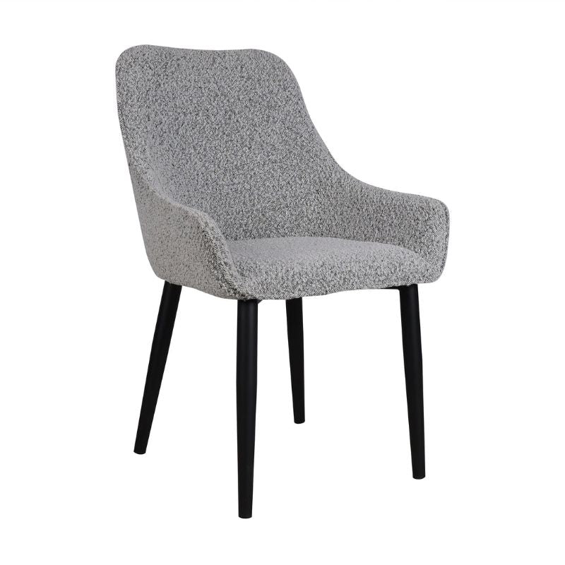 Auden Dining Chair Set Of 2 Pebble Pepper Boucle Angle View