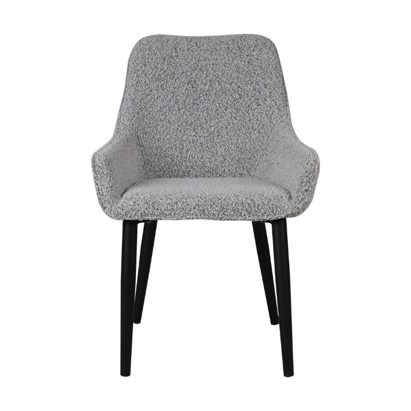 Auden Dining Chair Set Of 2 Pebble Pepper Boucle Front View