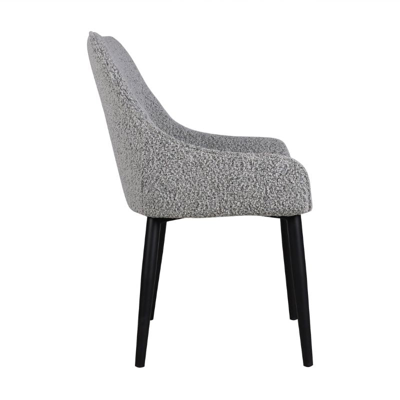 Auden Dining Chair Set Of 2 Pebble Pepper Boucle Side View