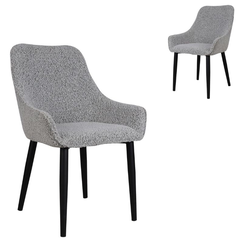 Auden Dining Chair Set Of 2 Pebble Pepper Boucle