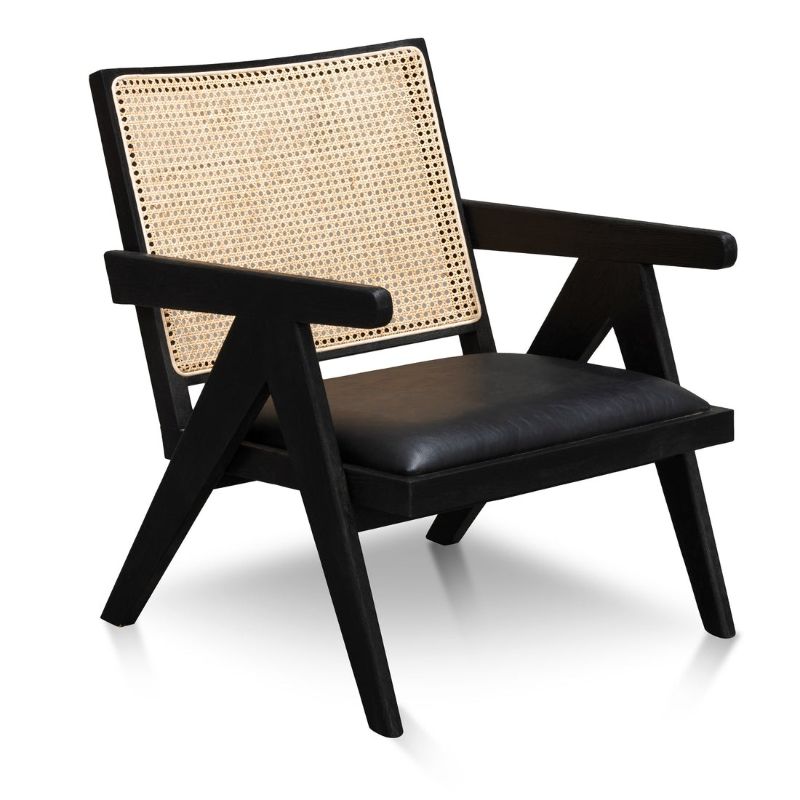 Avoca Rattan Armchair Black Finish Angle View