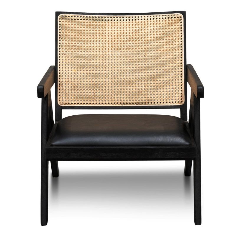 Avoca Rattan Armchair Black Finish Front View