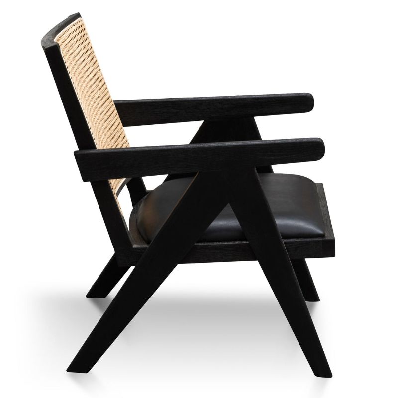 Avoca Rattan Armchair Black Finish Right View