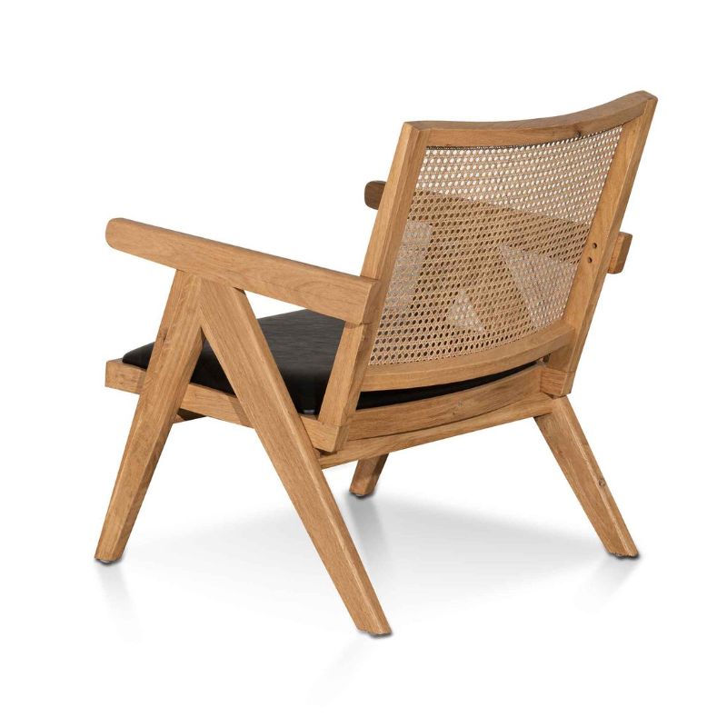 Avoca Rattan Armchair Natural Black Finish Angle View