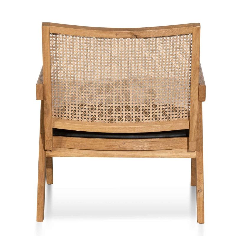 Avoca Rattan Armchair Natural Black Finish Back View