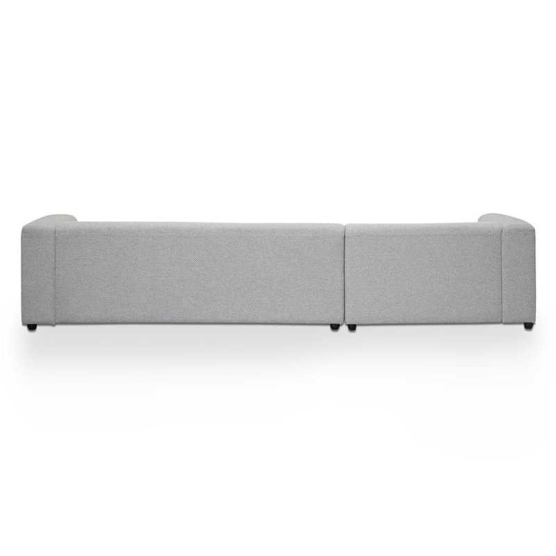 Bayside Fabric Left Chaise Sofa Grey Back Side View