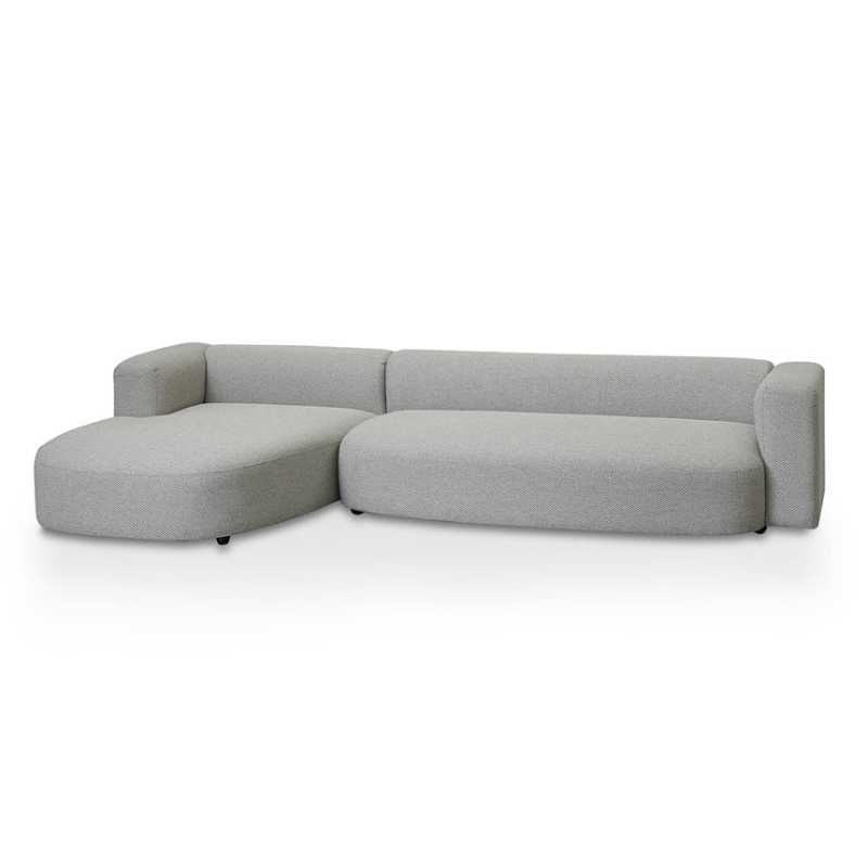 Bayside Fabric Left Chaise Sofa Grey