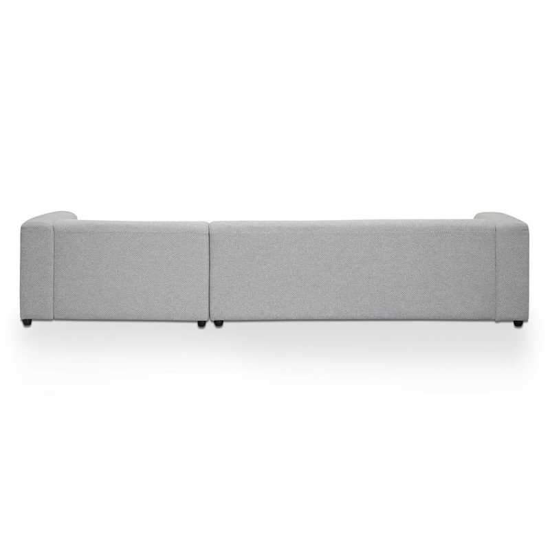 Bayside Fabric Right Chaise Sofa Grey Back Side View